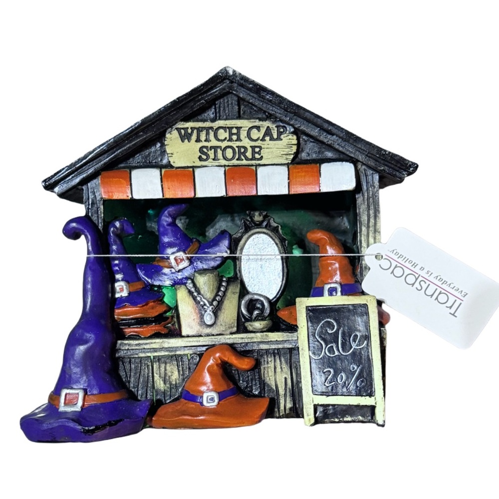 NWT Transpac Witch Cap Store Halloween Figurine –‎ Resin Holiday Decor